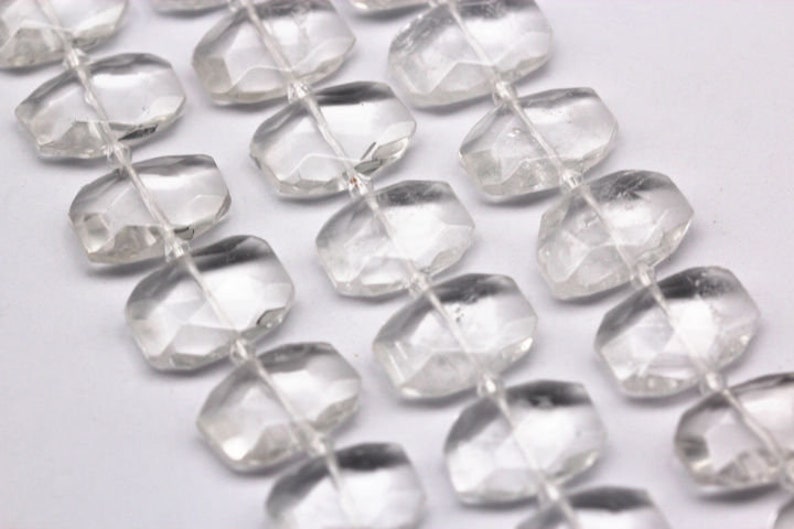 Crystal Quartz Faceted Rectangle Shape Size 15x20mm 15.5/'/' Strand