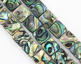Abalone Square Shape Beads 8mm 10mm 12mm 14mm 16mm 15.5" Strand