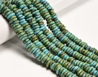 Blue Magnesite Turquoise Slice Discs Beads 10-11mm 13-14mm 17-18mm 15.5'' Strand