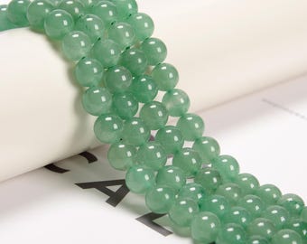 Green Aventurine Smooth Round Beads 4mm 6mm 8mm 10mm 12mm 15.5&quot; Strand