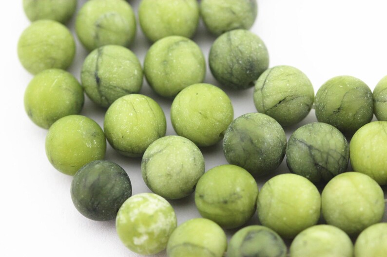 Natural Green Jade Matte Round Beads 4mm 6mm 8mm 10mm 12mm | Etsy