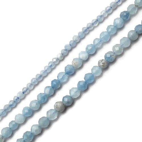 Natural Aquamarine Faceted Round Beads 2mm 3mm 4mm 15.5 - Etsy