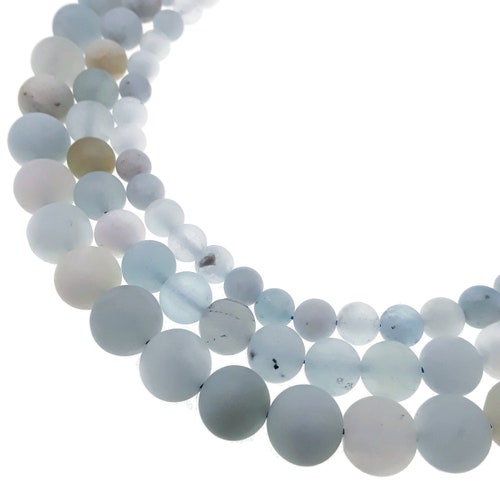 Blue Sponge Quartz Matte Round 6mm 8mm 10mm 15.5 Strand Etsy