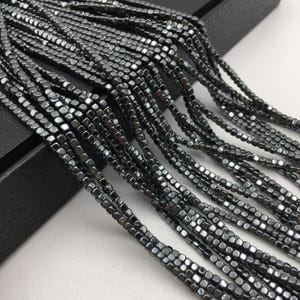 Gray/Gold/Silver/Copper Hematite Smooth Dice Cube Beads 2x2mm 15.5&quot; Strand