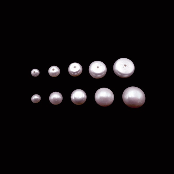 Purple Fresh Water Pearl Half Drilled Cabochon Button Beads 6mm 7mm 8mm 9mm 10mm