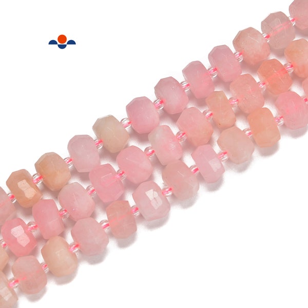 Pink Morganite Faceted Rondelle Beads Size 7-8mm 9-10mm 10-11mm 15.5" Strand