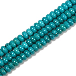 Blue Green Turquoise Smooth Rondelle Beads Size 3x6mm 5x8mm 15.5&#39;&#39; Strand