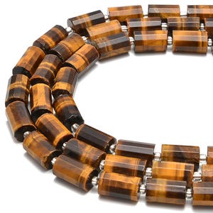 Natural Tigereye Green Gold Tiger Faceted Loose Beads Bracelet Accessories DIY O - Foto 6