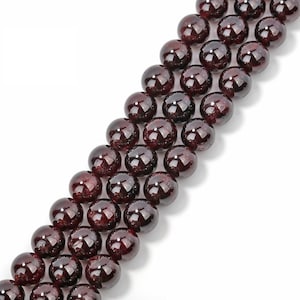 Natural Red Garnet Smooth Round Beads 2mm 4mm 6mm 8mm 10mm 12mm 15.5" Strand