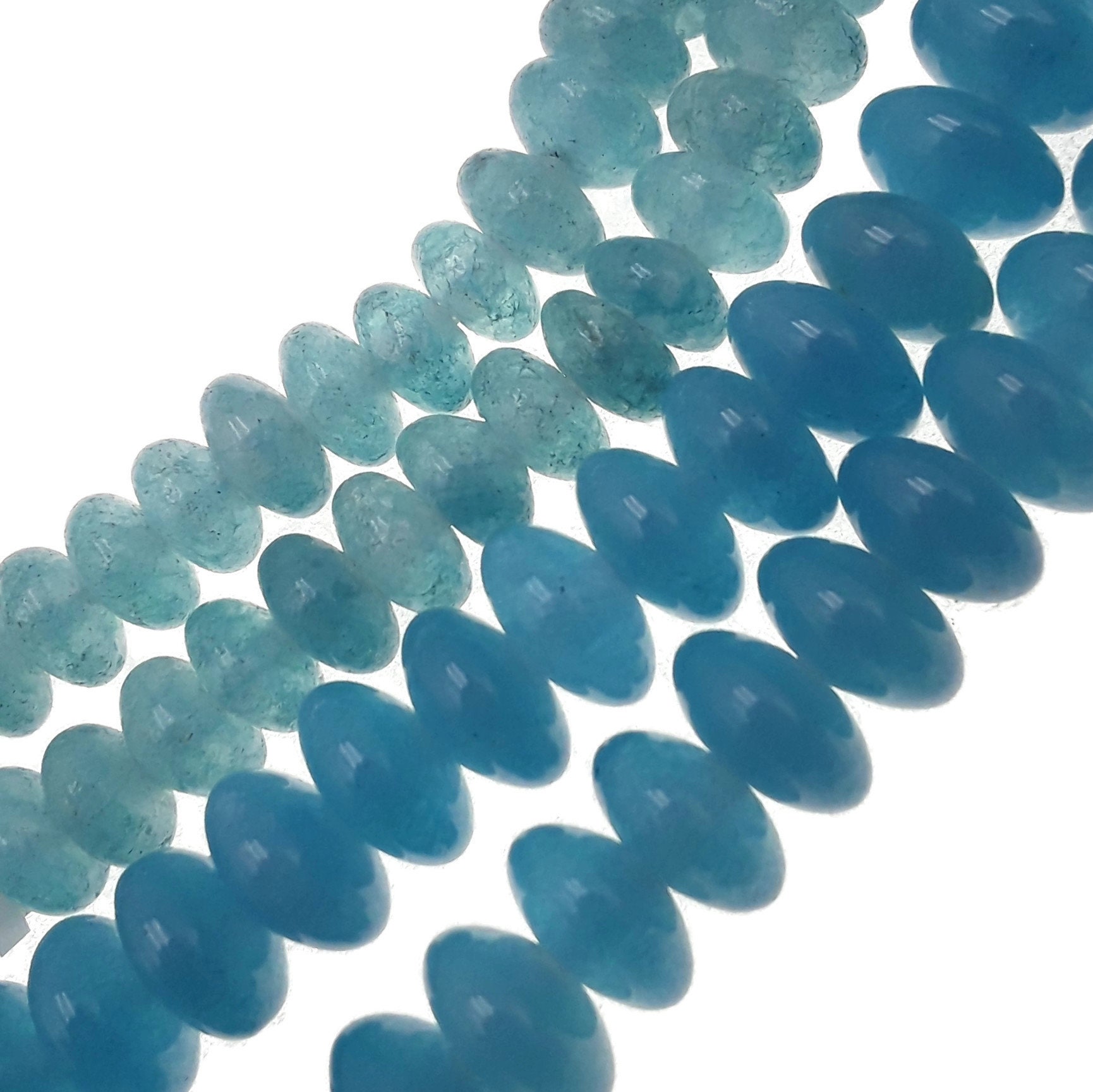 2.0mm Hole Blue Sponge Quartz Smooth Rondelle Beads 5x8mm Etsy
