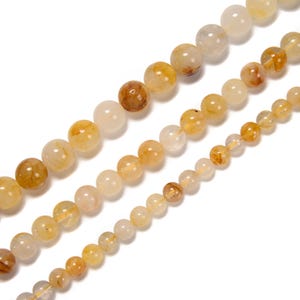 Natural Golden Healer Quartz Smooth Round Beads Size 6mm 8mm 10mm 14.5'' Strand image 3