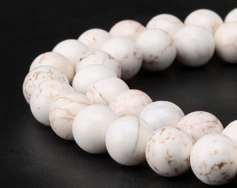 White Turquoise Smooth Round Beads 2mm 3mm 4mm 6mm 8mm 10mm 12mm 15.5" Strand