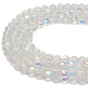 Rainbow Clear AB K9 Crystal Glass Faceted Round Beads 6mm 8mm 10mm 15.5" Strand image 2