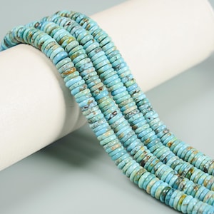 Natural Light Blue Turquoise Heishi Disc Beads Size 7mm 8mm 9mm 10mm 15.5&#39;&#39; Strd