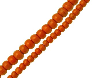 Dark Orange Howlite Turquoise Smooth Rondelle Beads Size 2x4mm 4x6mm 15.5"Strand