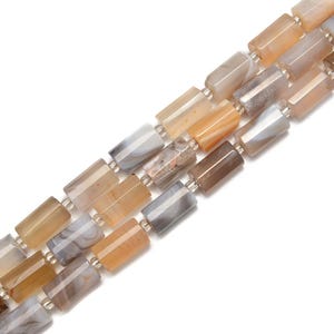 Botswana Agate Faceted Cylinder Beads Size 10x16mm 15.5&#39;&#39; Strand
