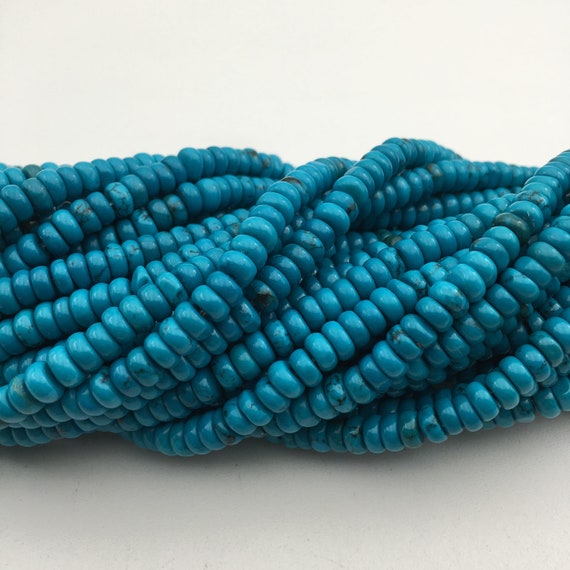213041001 3 x 8mm Howlite Turquoise Beads Heishi 16 Inch,