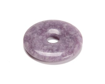 Natural Light Lepidolite Donut Circle Pendant Size 40mm Sold by Piece