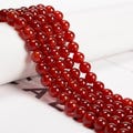 Carnelian Smooth Round Beads 4mm 6mm 8mm 10mm 12mm 15.5" Strand