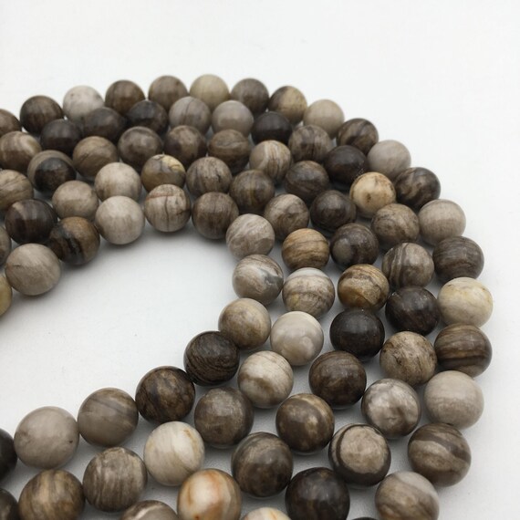 Natural Silver Leaf Jasper Gemstone Round Beads 4mm 6mm 8mm 10mm 12mm 15.5/"