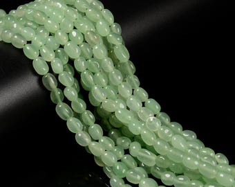 Light Green Color Dyed Jade Pebble Nugget Beads Size 6mm x 8-9mm 15.5'' Strand