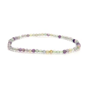 02-Natural Gemstone Faceted Round Beaded Elastic Bracelet 2mm 3mm 4mm 7.5'' Long image 7