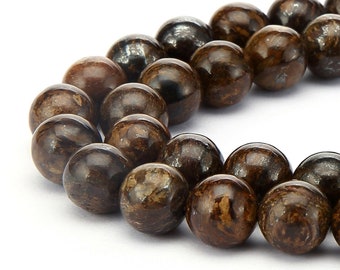 Natural Bronzite Smooth Round Beads Size 6mm 8mm 10mm 15.5" Strand