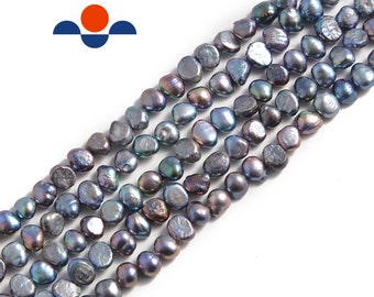 Peacock Fresh Water Pearl Center Drill Nugget Beads 4mm 6mm 8mm 10mm 14" Strand