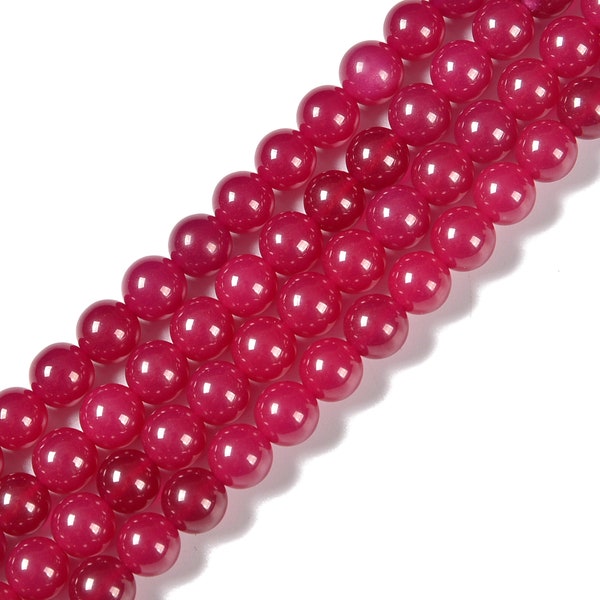 Ruby Smooth Round Beads Size 4mm 5mm 6mm 8mm 15.5'' Strand