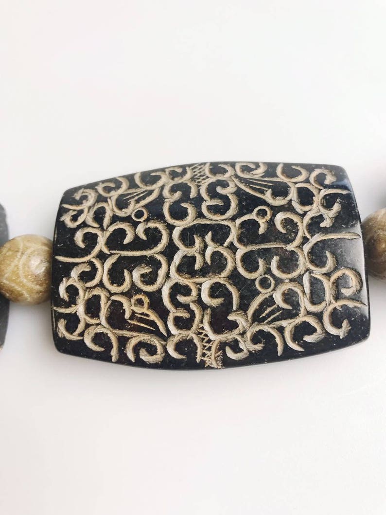 Hand Carved Tibetan Natural Jade Antique Pendant Approx 40x60mm Sold Per Piece