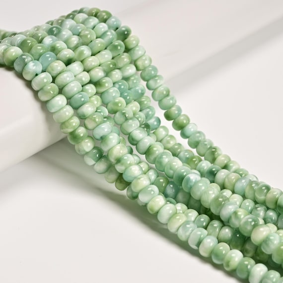 JM Design Iridescent Dark Green Moonstone Smooth Round Beads