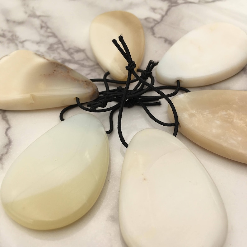 White Opal Pendant Irregular Teardrop Shape Size Approx 25x40mm