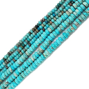 Light Blue Sea Sediment Jasper Smooth Rondelle Beads 2.5x4mm 4x6mm 15.5&quot; Strand