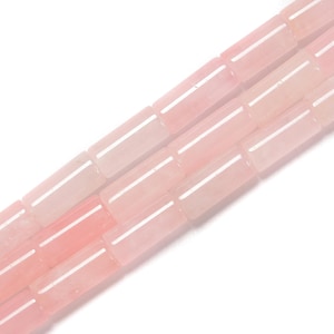 Rose Quartz Cylinder Tube Beads Size 8x17mm 15.5&#39;&#39; Strand