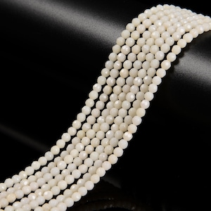 White Bamboo Coral Faceted Round Beads 3mm 4mm 6mm 15.5&quot; Strand