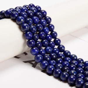 Lapis Lazuli Smooth Round Beads 6mm 8mm 10mm 12mm 15.5&quot; Strand