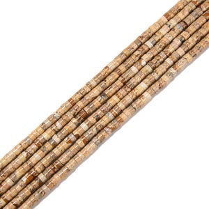 Natural Picture Jasper Heishi Disc Beads Size 2x4mm 15.5&#39;&#39; Strand