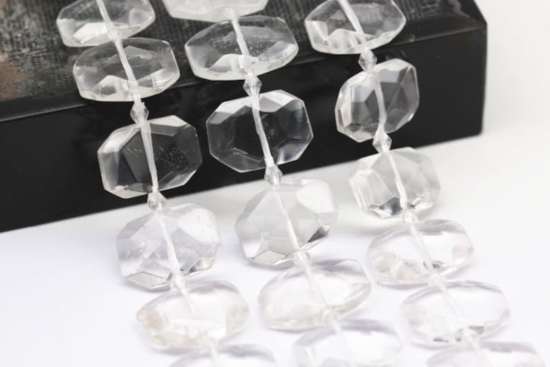 Crystal Quartz Faceted Rectangle Shape Size 15x20mm 15.5/'/' Strand