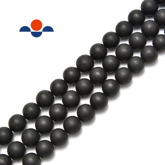 Natural Shungite Matte Round Beads 4mm 6mm 8mm 10mm 12mm 14mm Strand