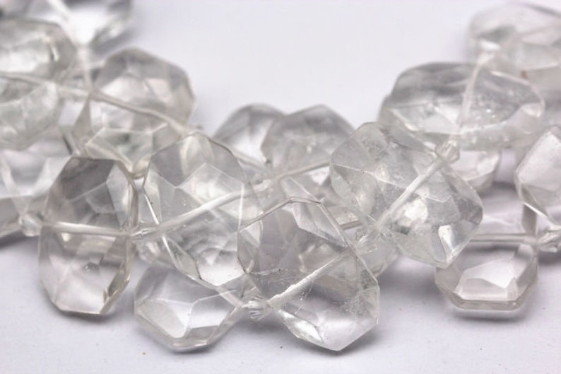 Crystal Quartz Faceted Rectangle Shape Size 15x20mm 15.5/'/' Strand