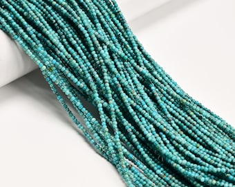 Natural Blue Turquoise Smooth Round Beads Size 2mm 2.6mm 15.5'' Strand