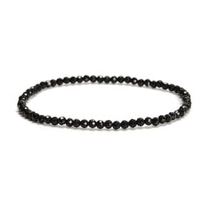 Natural Gemstone Faceted Round Beaded Elastic Bracelet 2mm 3mm 4mm 7.5'' Length image 6