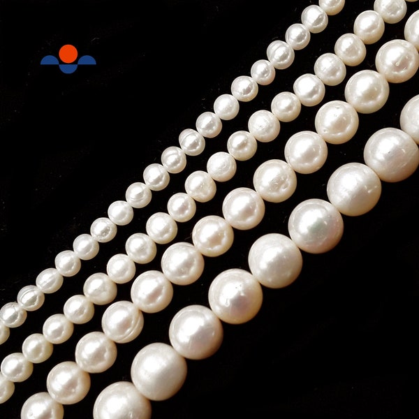 Fresh Water Pearl White Off Round Potato Beads 5mm 6mm 7mm 8mm 10mm 15.5" Strand