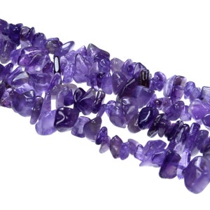 Amethyst Irregular Pebble Nugget Chips Beads Size 7-8mm 34 Strand image 7