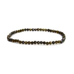 Natural Gemstone Faceted Round Beaded Elastic Bracelet 2mm 3mm 4mm 7.5'' Length image 7