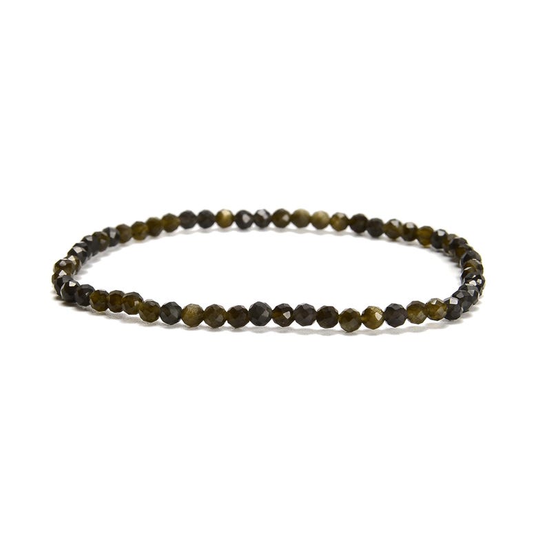 Natural Gemstone Faceted Round Beaded Elastic Bracelet 2mm 3mm 4mm 7.5'' Length image 7