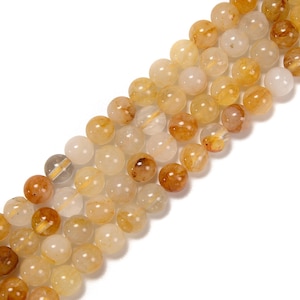 Natural Golden Healer Quartz Smooth Round Beads Size 6mm 8mm 10mm 14.5'' Strand image 1