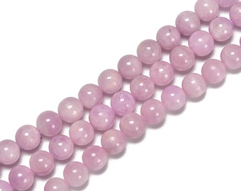 AAA High Quality Natural Kunzite Smooth Round Beads 6mm 7.5mm 10mm 15.5'' Strand