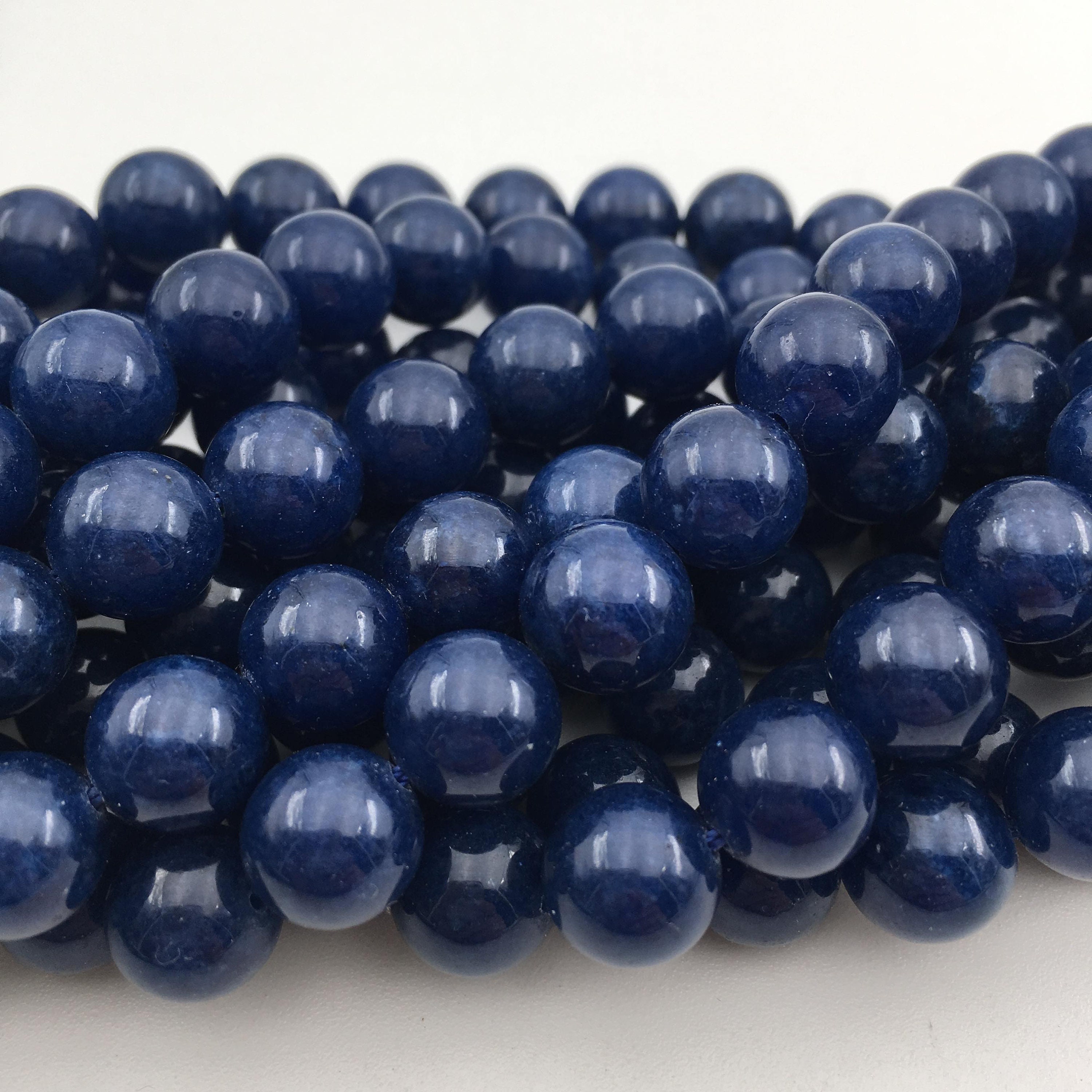 Sapphire Blue Dyed Quartz Smooth Round Beads 4mm 6mm 8mm 10mm - Etsy