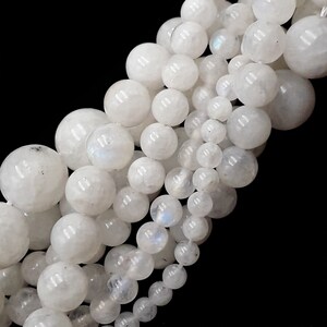 White Rainbow Moonstone Smooth Round Beads 4mm 5mm 6mm 8mm - Etsy